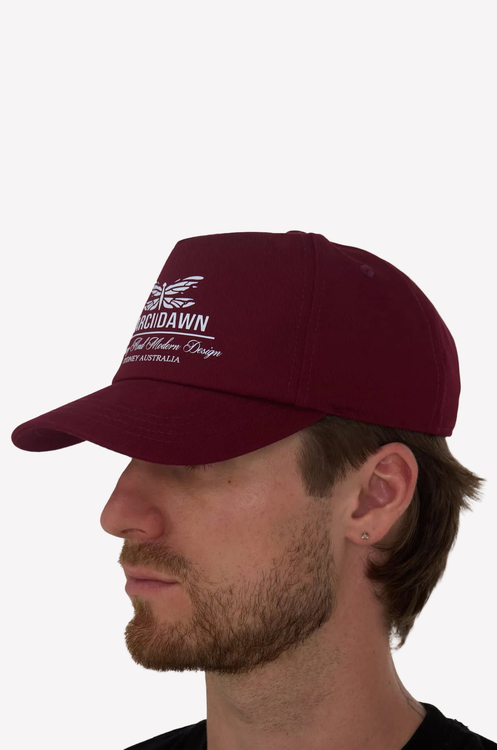 emblem 5 panel cap   burgundy/white