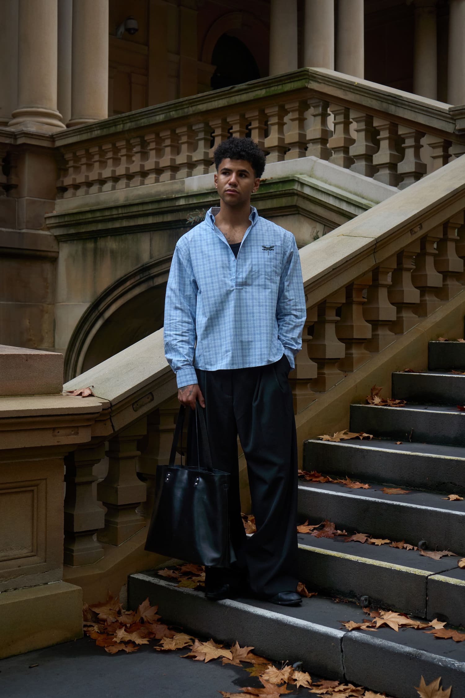 oxford polo shirt   blue check