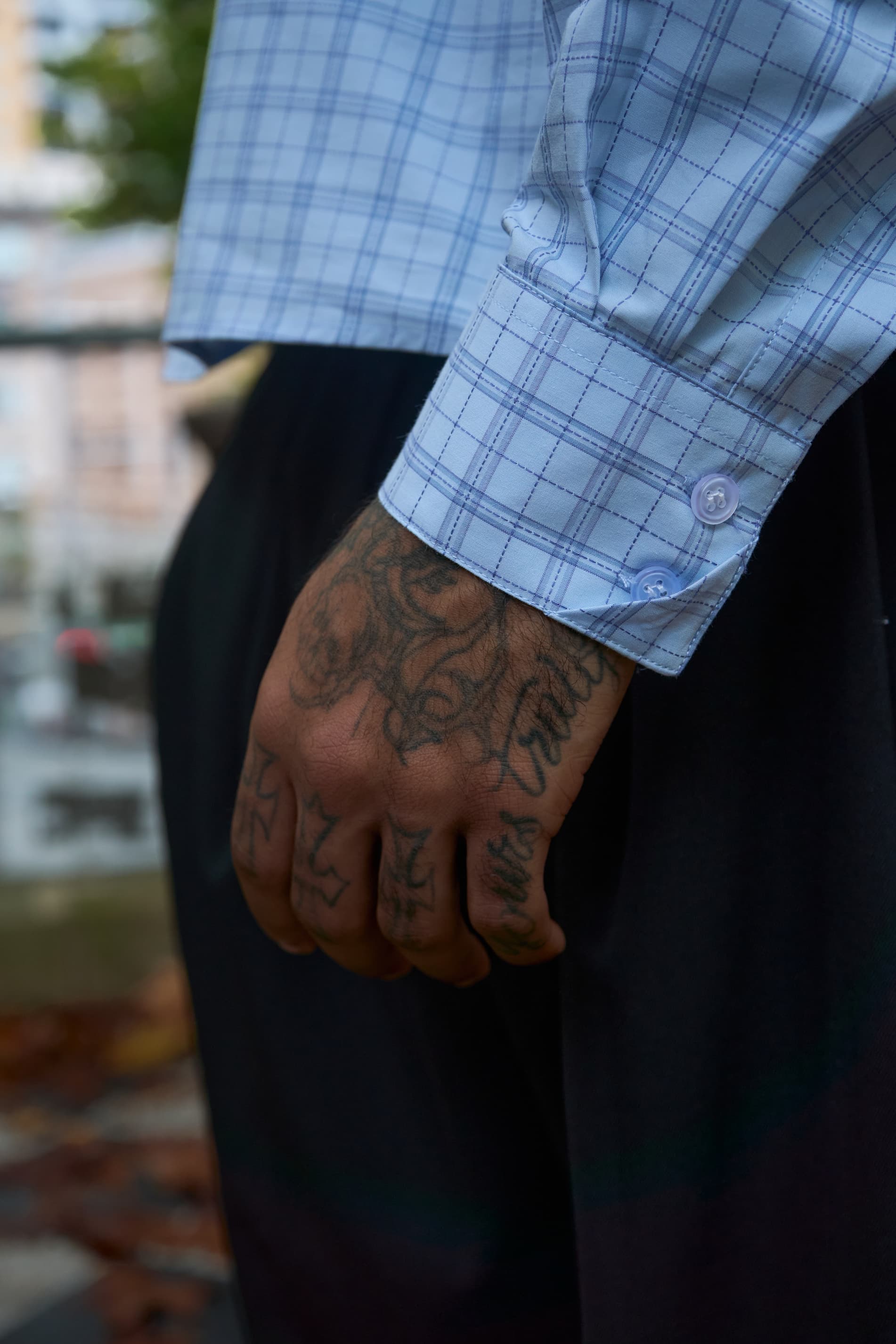 oxford polo shirt   blue check