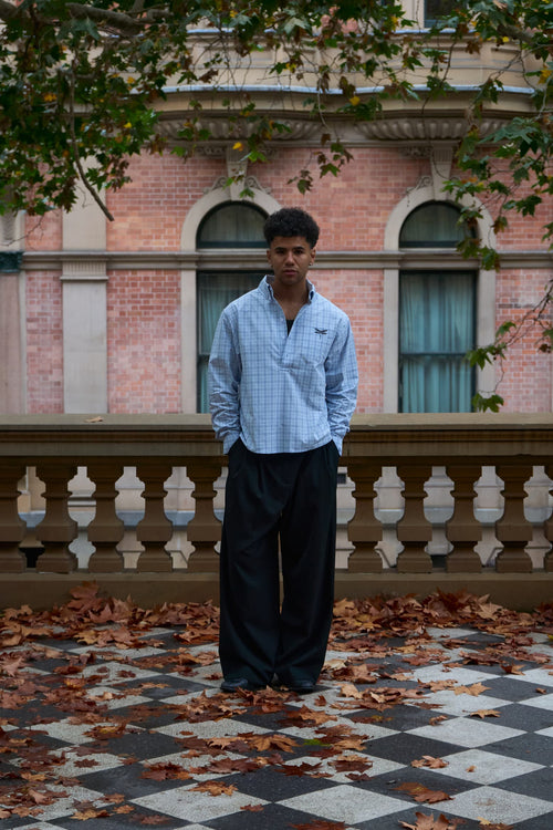 oxford polo shirt   blue check