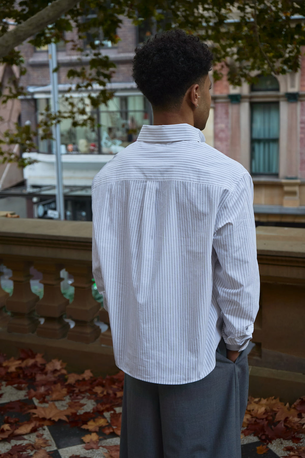 oxford polo shirt   white pinstripe