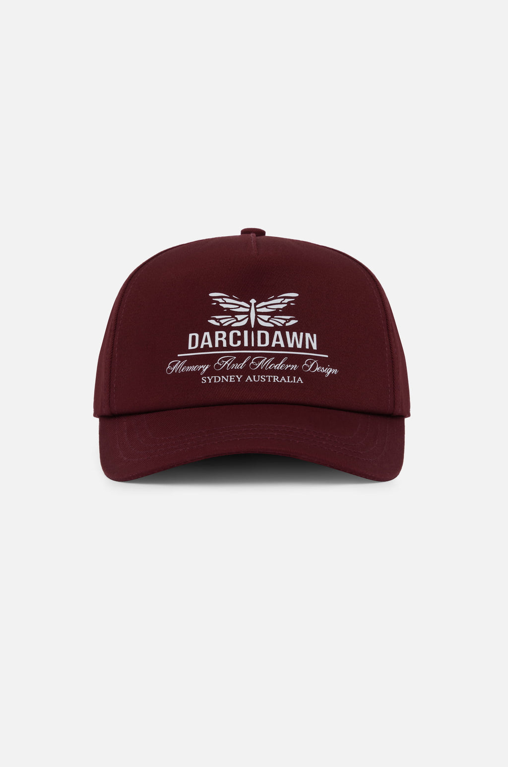 emblem 5 panel cap   burgundy/white