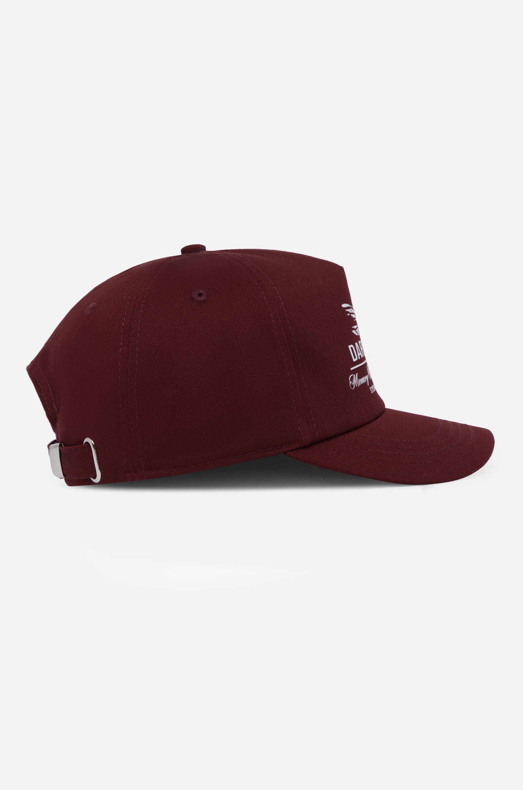 emblem 5 panel cap   burgundy/white
