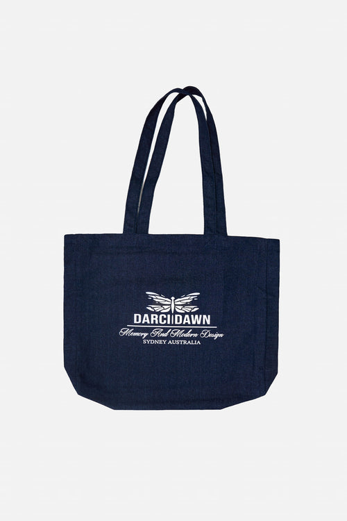 indigo denim tote bag