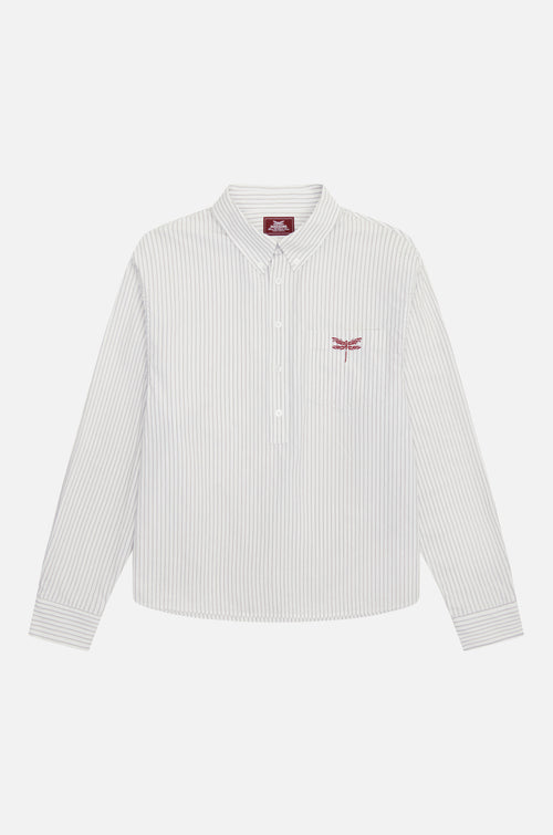 oxford polo shirt   white pinstripe